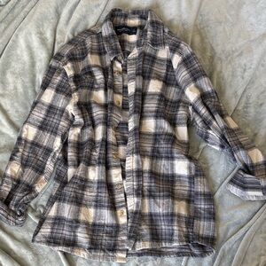 Abercrombie & Fitch Gray and Cream Flannel Shirt